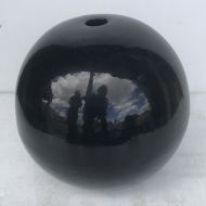 Ball with hole - Glazed - Shiny Black
