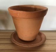 Italian Flower Pot & Saucer - Terracotta